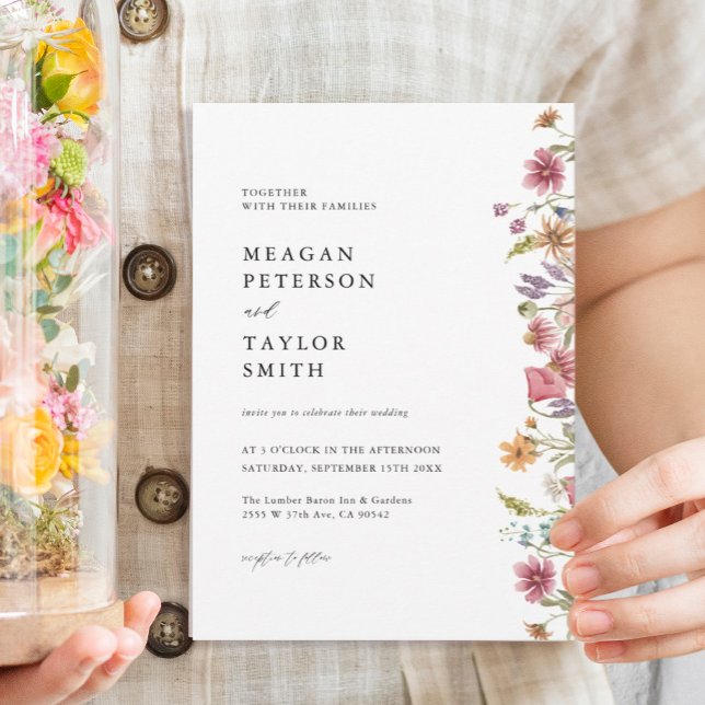 Invitación Watercolor Floral Flor silvestre Boda Jardín (Subido por el creador)