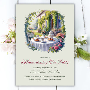 Invitación Watercolor FLoral Garden Fiesta del té de calentam