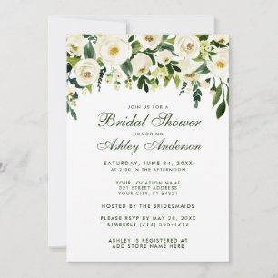 Invitación Watercolor Floral Green Bridal Shower