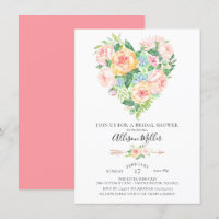Watercolor Floral Heart Bridal Shower