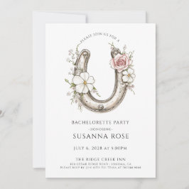 Invitación Watercolor Floral Horseshoe Bachelorette Party