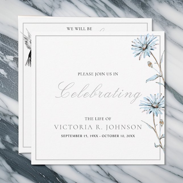 Invitación Watercolor Floral Hummingbird Celebración de la Vi (Subido por el creador)