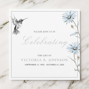 Invitación Watercolor Floral Hummingbird Celebración de la Vi