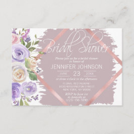 Invitación Watercolor Floral Lavanda Purple Bridal Shower