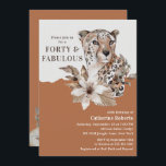 Invitación Watercolor Floral Leopard 40 cumpleaños<br><div class="desc">Watercolor Floral Leopard Forty 40th Birthday Invitation presenta un elegante Leopard en flores acuarelas sobre un fondo blanco y marrón con la información de su 40º cumpleaños de invitación a continuación. Personalice editando el texto en los cuadros de texto. Diseñado por Evco Studio www.zazzle.com/store/evcostudio</div>