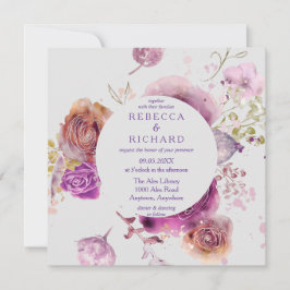 Invitación Watercolor Floral Majesty Boda