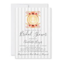Watercolor Floral Oro Anchor Bridal Shower