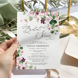 Invitación Watercolor Floral Purple Briple Shower