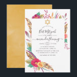 Invitación Watercolor Floral Safari Bat Mitzvah<br><div class="desc">Invitación mitzvah de murciélago con temática borgoña y safari dorado con elegante tipografía de escritura a mano personalizable a los detalles de tu evento.</div>