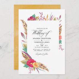 Invitación Watercolor Floral Safari Boda foto
