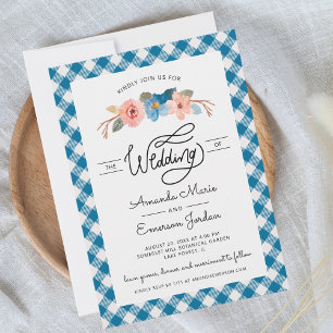 Invitación Watercolor Floral Simple Fun Casual Boda