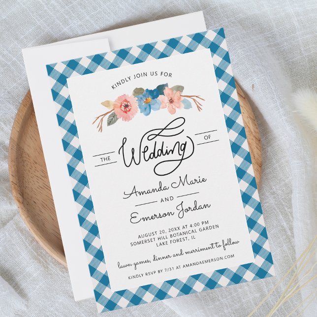 Invitación Watercolor Floral Simple Fun Casual Boda (Subido por el creador)