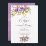 Invitación Watercolor Floral Spring Bat Mitzvah<br><div class="desc">Invitación a mitzvah de murciélago floral con acentos de coral,  ciruela y verde salvia.</div>