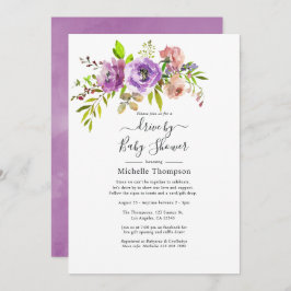Invitación Watercolor Floral Spring Drive By Shower