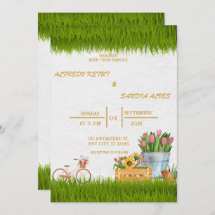 Invitación Watercolor Floral Spring Mountains Boda Invita