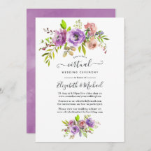 Watercolor Floral Spring Online Boda virtual