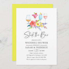 Invitación Watercolor Floral Stock the Bar