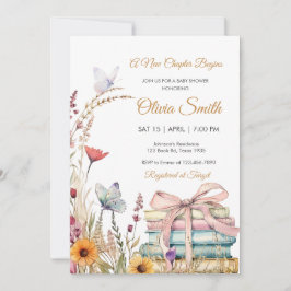 Invitación Watercolor Floral Storybook Baby Shower