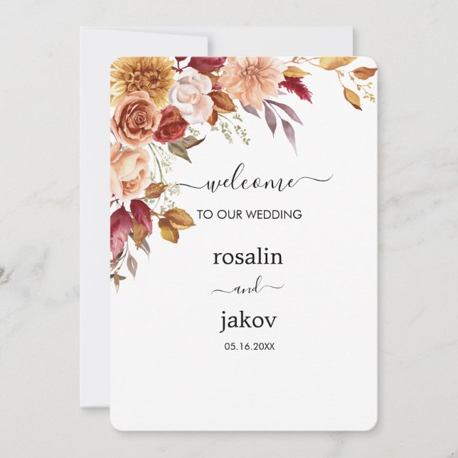 Invitación watercolor floral wedding (Anverso)