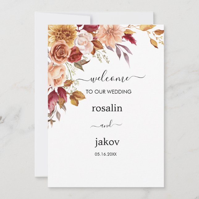 Invitación watercolor floral wedding (Anverso)