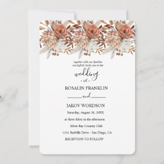Invitación watercolor floral wedding Invitation