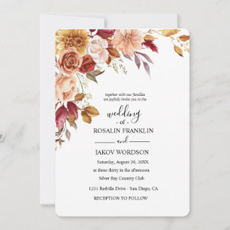 Invitación watercolor floral wedding Invitation
