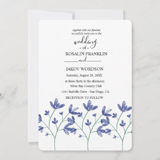 Invitación watercolor floral wedding Invitation