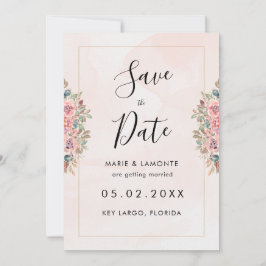 Invitación Watercolor Floral Wedding Save The Date