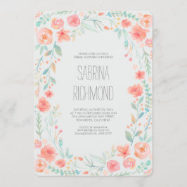 Invitación Watercolor Floral Wreath Garden Bridal Shower