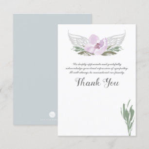 Invitación Watercolor Florals Angel Wings Gracias