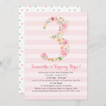 Watercolor Florals TRES Tercer Cumpleaños