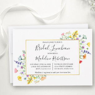 Invitación Watercolor Flores silvestres caligrafía Noche de l