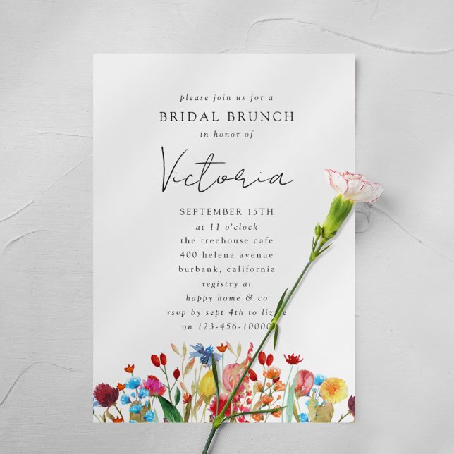 Invitación Watercolor Flores silvestres Ducha de novias (Subido por el creador)