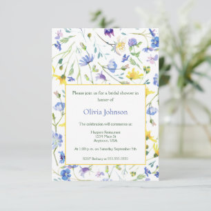 Invitación Watercolor Flores silvestres Ducha de novias