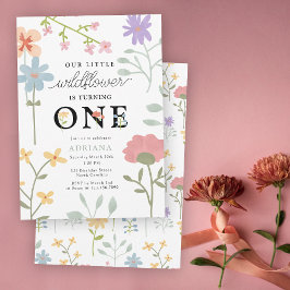 Invitación Watercolor Flores silvestres Floral Primer cumplea