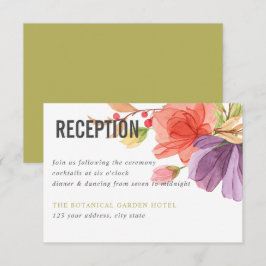 Invitación Watercolor Flores silvestres Recepción de bodas ve