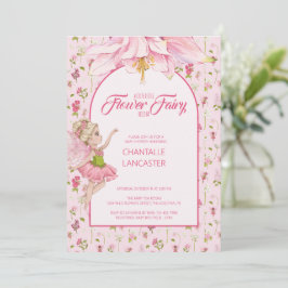 Invitación Watercolor Flower Fairy Baby Shower