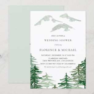 Invitación Watercolor Forest Winter Woodland Wedding Shower