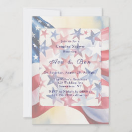 Invitación Watercolor Fourth Of July Couples Shower