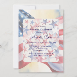 Invitación Watercolor Fourth Of July Wedding