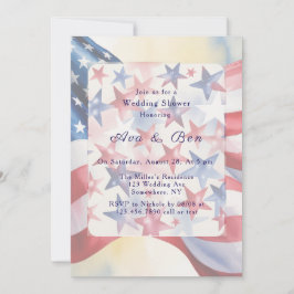 Invitación Watercolor Fourth Of July Wedding Shower