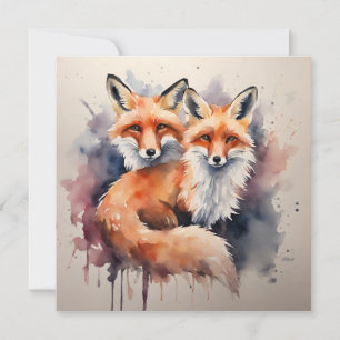 Invitación Watercolor Fox
