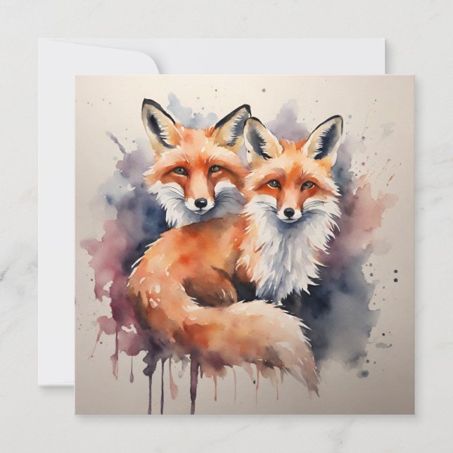 Invitación Watercolor Fox (Anverso)