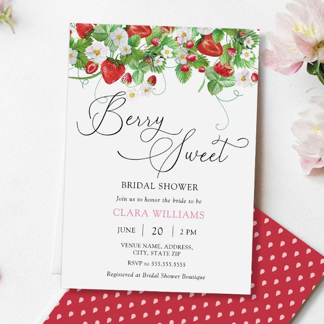 Invitación Watercolor Fresa Ducha de novias (Subido por el creador)