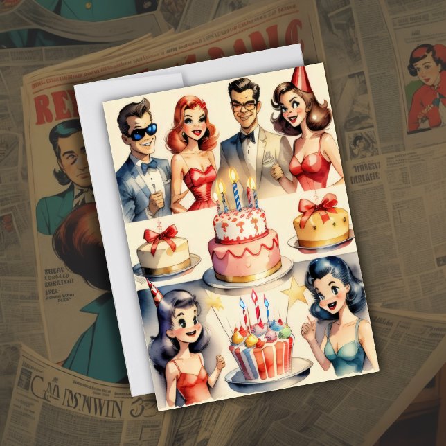 Invitación Watercolor Funny Comic Birthday Scene (Subido por el creador)