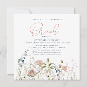 Invitación Watercolor Garden Flores Bridal Shower Brunch