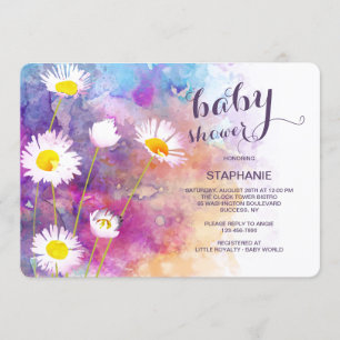 Invitación Watercolor Garden Flowers Baby Shower