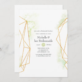 Invitación Watercolor Geométrica Cristal Bridesmaids Luncheon
