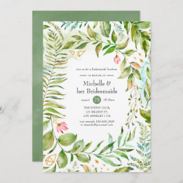 Invitación Watercolor Geométrica Cristal Bridesmaids Luncheon