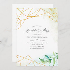 Invitación Watercolor Geométrica Crystal Bachelorette